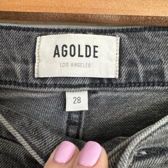 Agolde Toni Mid Rise Straight Leg Jeans in Ceremony Gray 28 - Picture 3 of 10